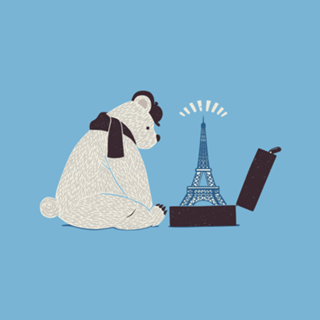 Traveler Tourist Eiffel Tower Bear Paris