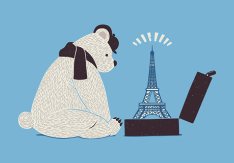 Traveler Tourist Eiffel Tower Bear Paris