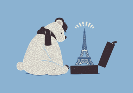 Traveler Tourist Eiffel Tower Bear Paris