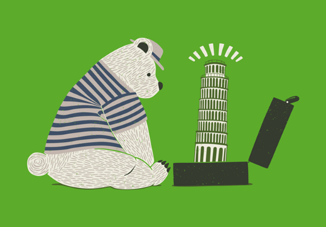 Traveler Tourist Tower of Pisa Bear Italy