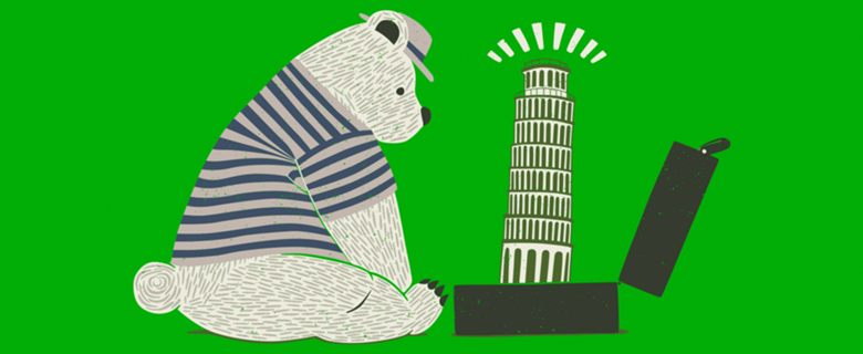 Traveler Tourist Tower of Pisa Bear Italy