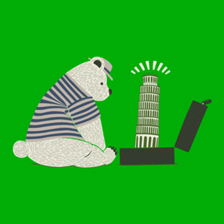 Traveler Tourist Tower of Pisa Bear Italy