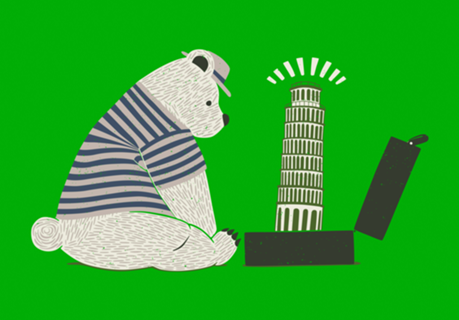 Traveler Tourist Tower of Pisa Bear Italy