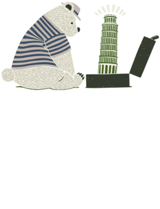 Traveler Tourist Tower of Pisa Bear Italy