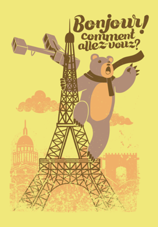 Paris King Kong Bear Eiffel Tower