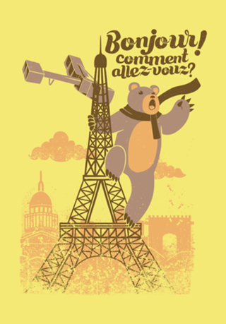 Paris King Kong Bear Eiffel Tower