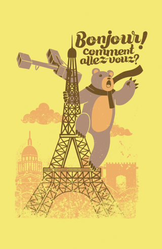 Paris King Kong Bear Eiffel Tower