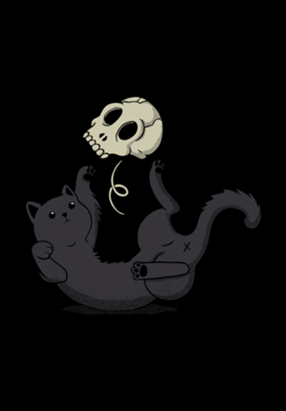 Skull Black Cat