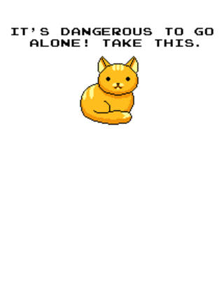 ITS DANGEROUS TO GO ALONE Take This Cat