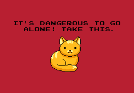 ITS DANGEROUS TO GO ALONE Take This Cat