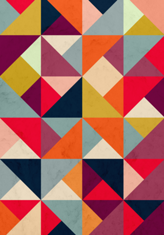 Bright Geometric Happy Pattern