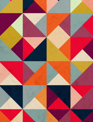 Bright Geometric Happy Pattern