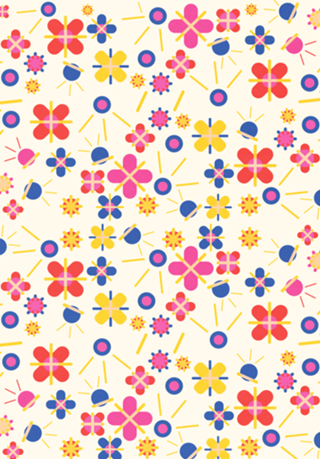 Lovely Bubblegum Flower Spring Pattern
