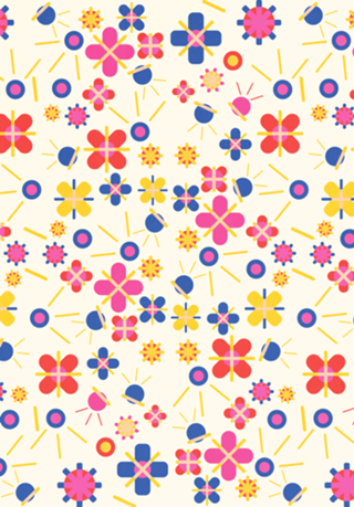 Lovely Bubblegum Flower Spring Pattern