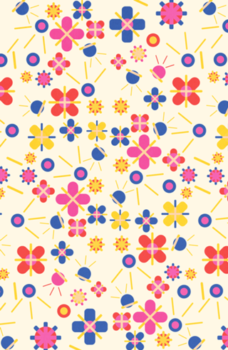 Lovely Bubblegum Flower Spring Pattern