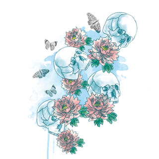 Caveira e Flores