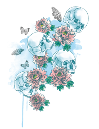 Caveira e Flores