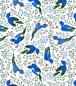 Passarinhos - azul e verde