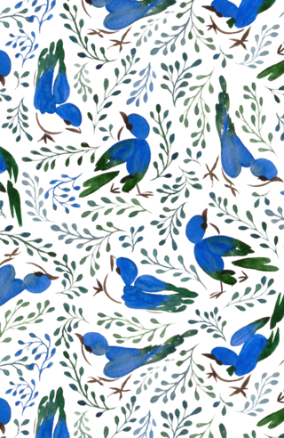 Passarinhos - azul e verde