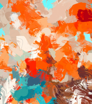 Pleasure, Abstract Brush Strokes Summer Painting