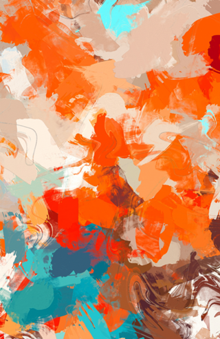 Pleasure, Abstract Brush Strokes Summer Painting