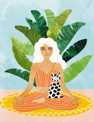 Meditation With Thy Cat Poster | Blonde Woman