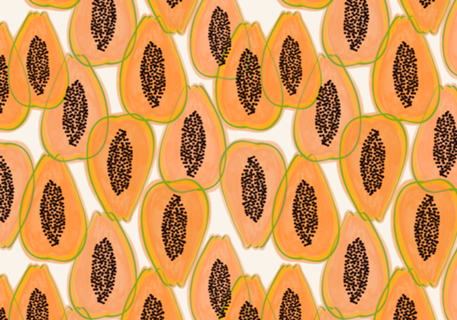 Papaya Cravings | Pastel Watercolor Tropical Fruit