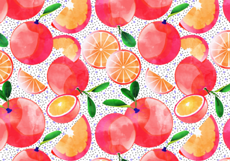 Citrus Tropical | Juicy Fruits Polka Dots | Food