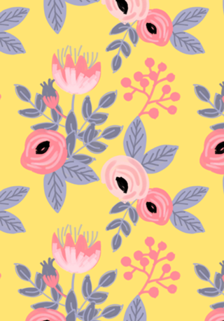 Padrão floral amarelo