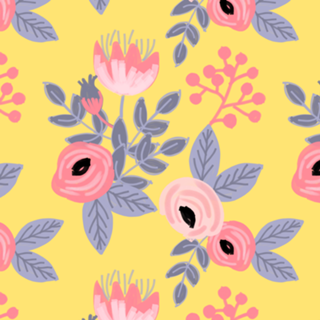 Padrão floral amarelo