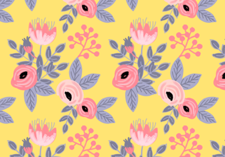 Padrão floral amarelo