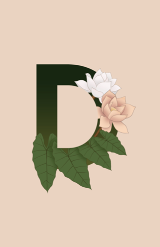 Monograma Floral D