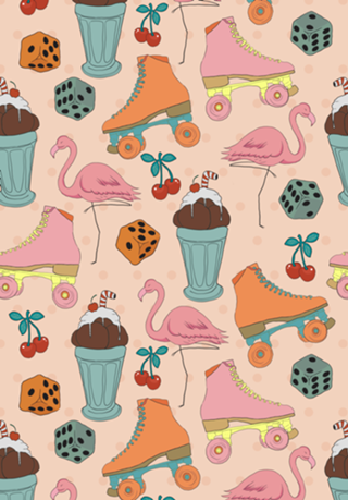 Patins e flamingo