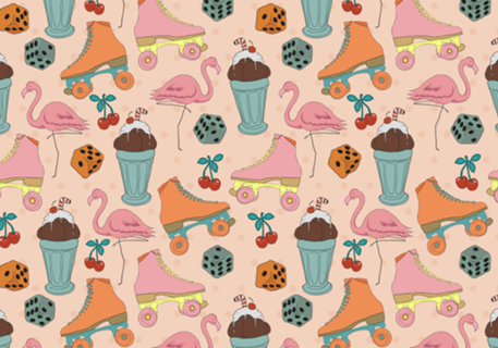 Patins e flamingo