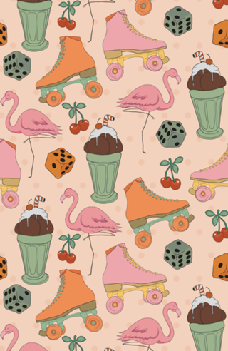Patins e flamingo