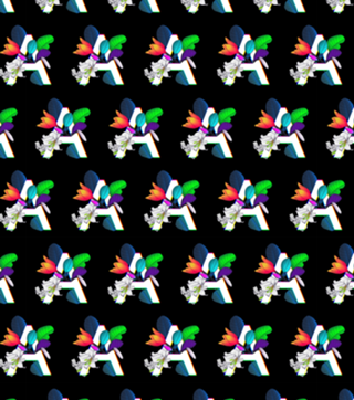 Monograma Floral A neon