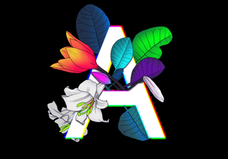 Monograma Floral A neon