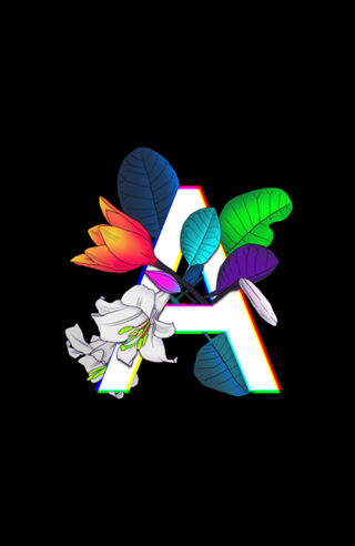 Monograma Floral A neon