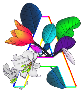 Monograma Floral A neon