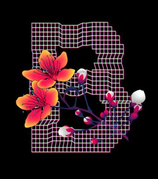 Monograma Floral B neon