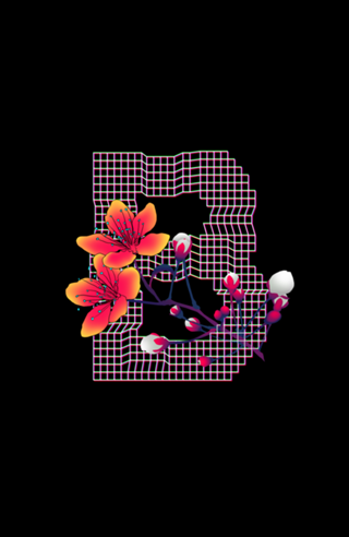 Monograma Floral B neon