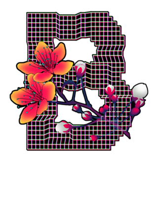 Monograma Floral B neon