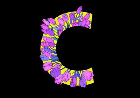 Monograma Floral C neon