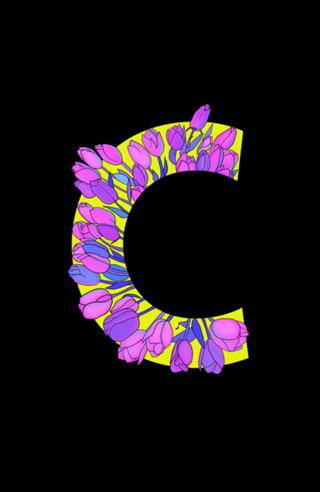 Monograma Floral C neon