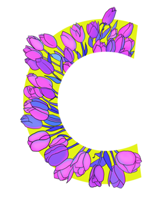 Monograma Floral C neon