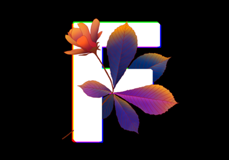 Monograma Floral F neon