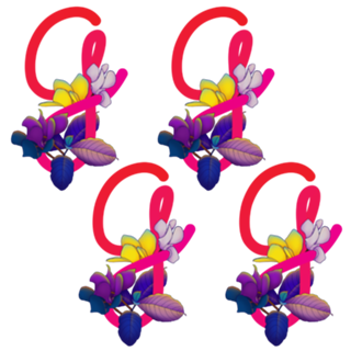 Monograma Floral G neon