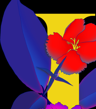Monograma Floral I neon