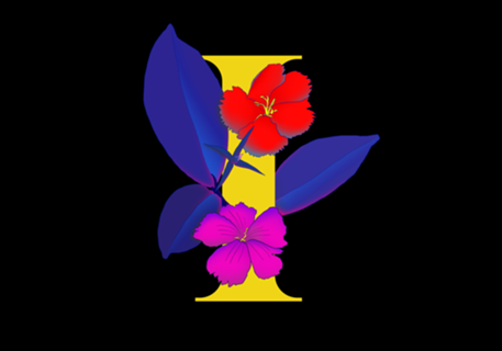 Monograma Floral I neon