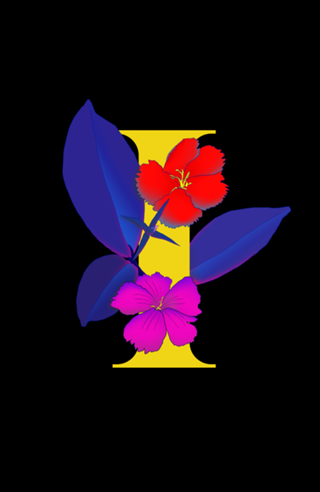 Monograma Floral I neon